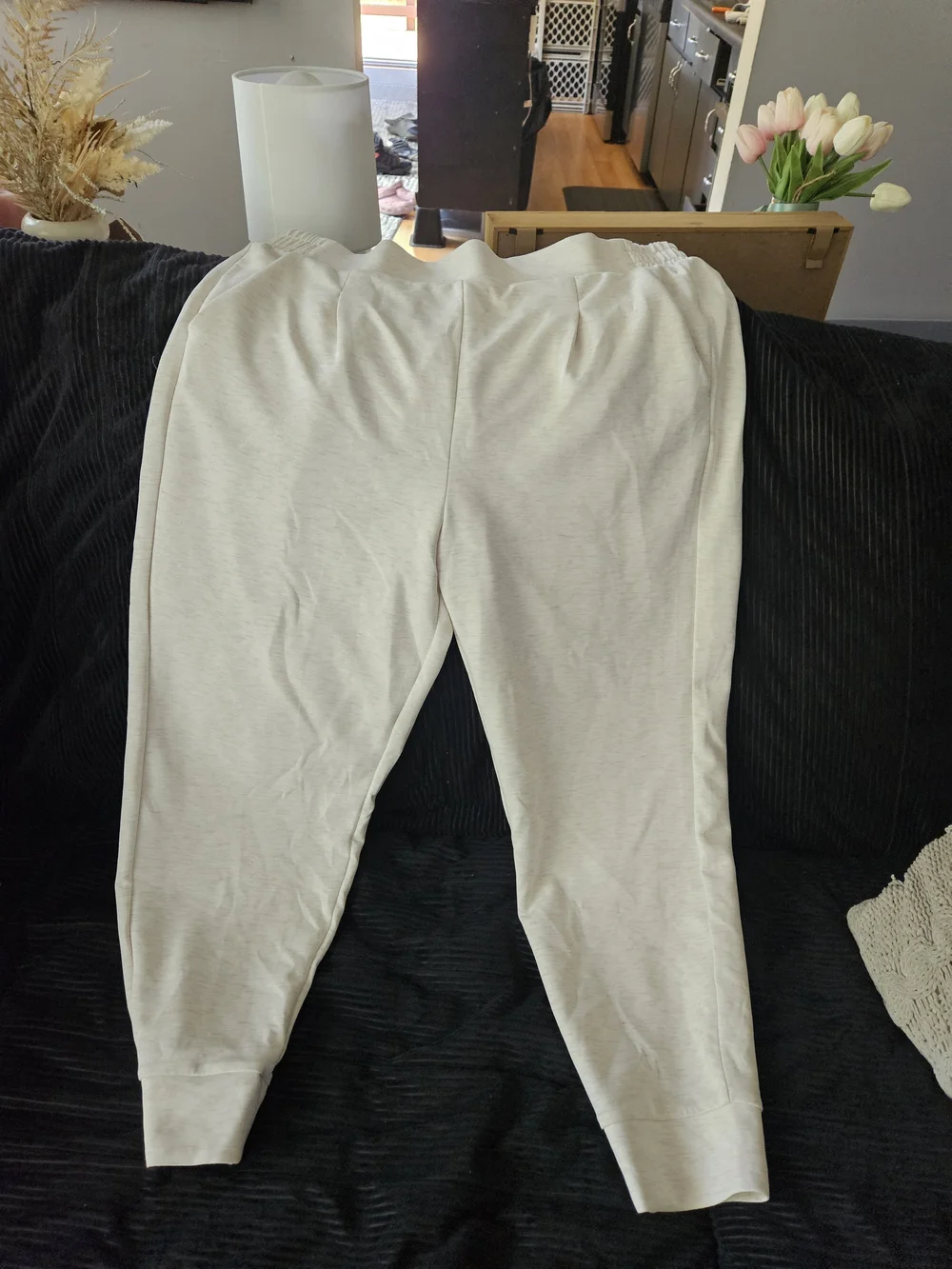 Avia Light Cream Sweatpants - Elastic Waist Joggers